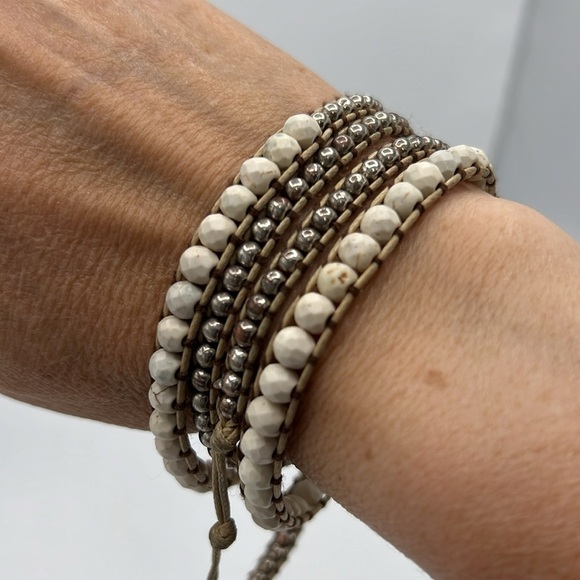 BEIGE NECKLACE or WRAP BRACELET - Picture 1 of 7